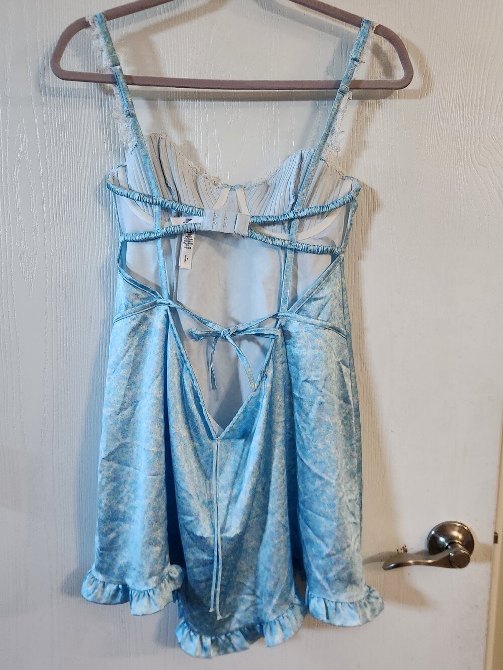 For Love & Lemons Pastel Blue Daisy Slip Dress - Picture 8 of 14